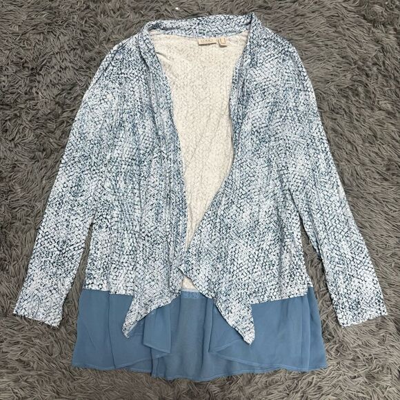 LOGO Lori Goldstein Open Front Cardigan Size Small - Picture 1 of 7